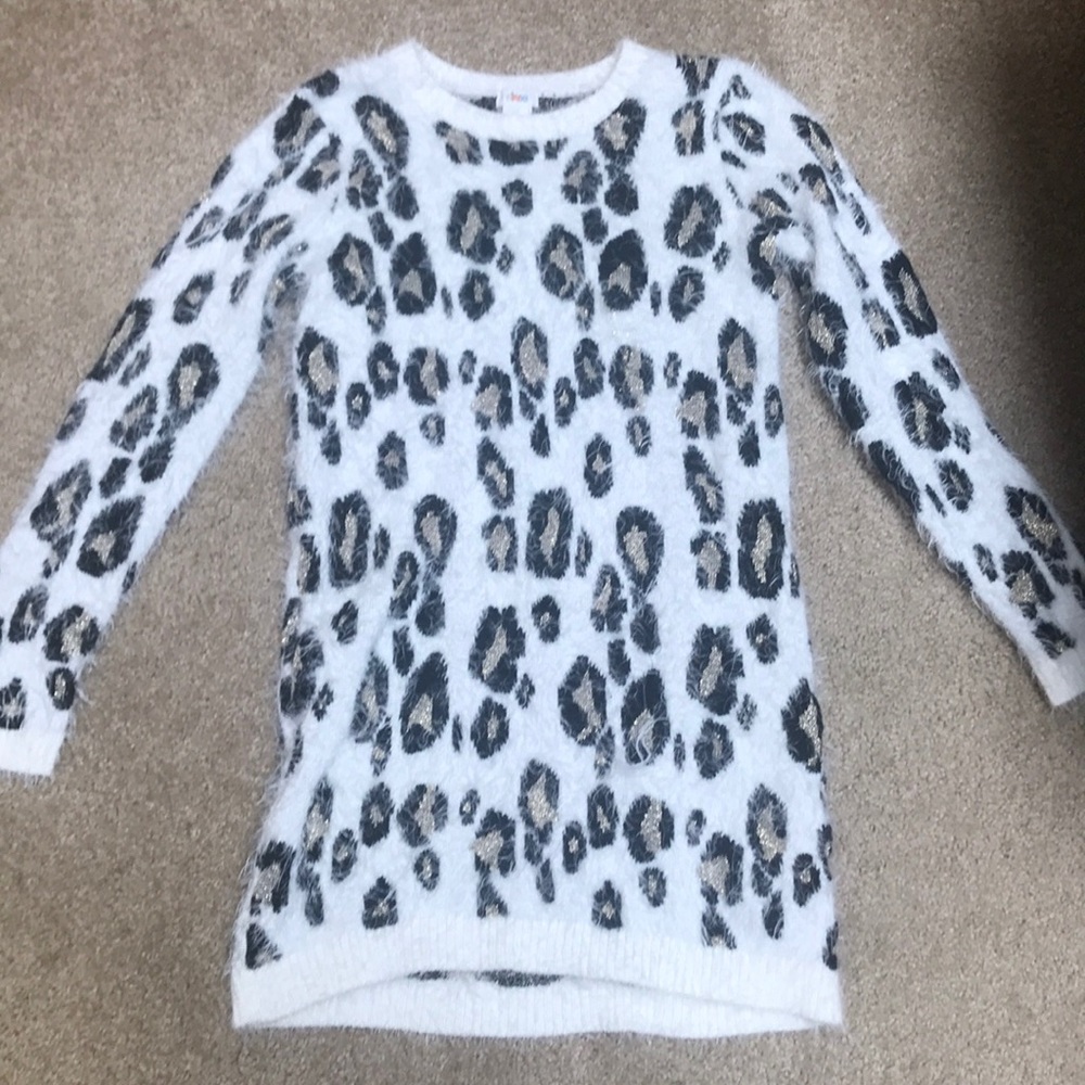 White Leopard Print Sweater